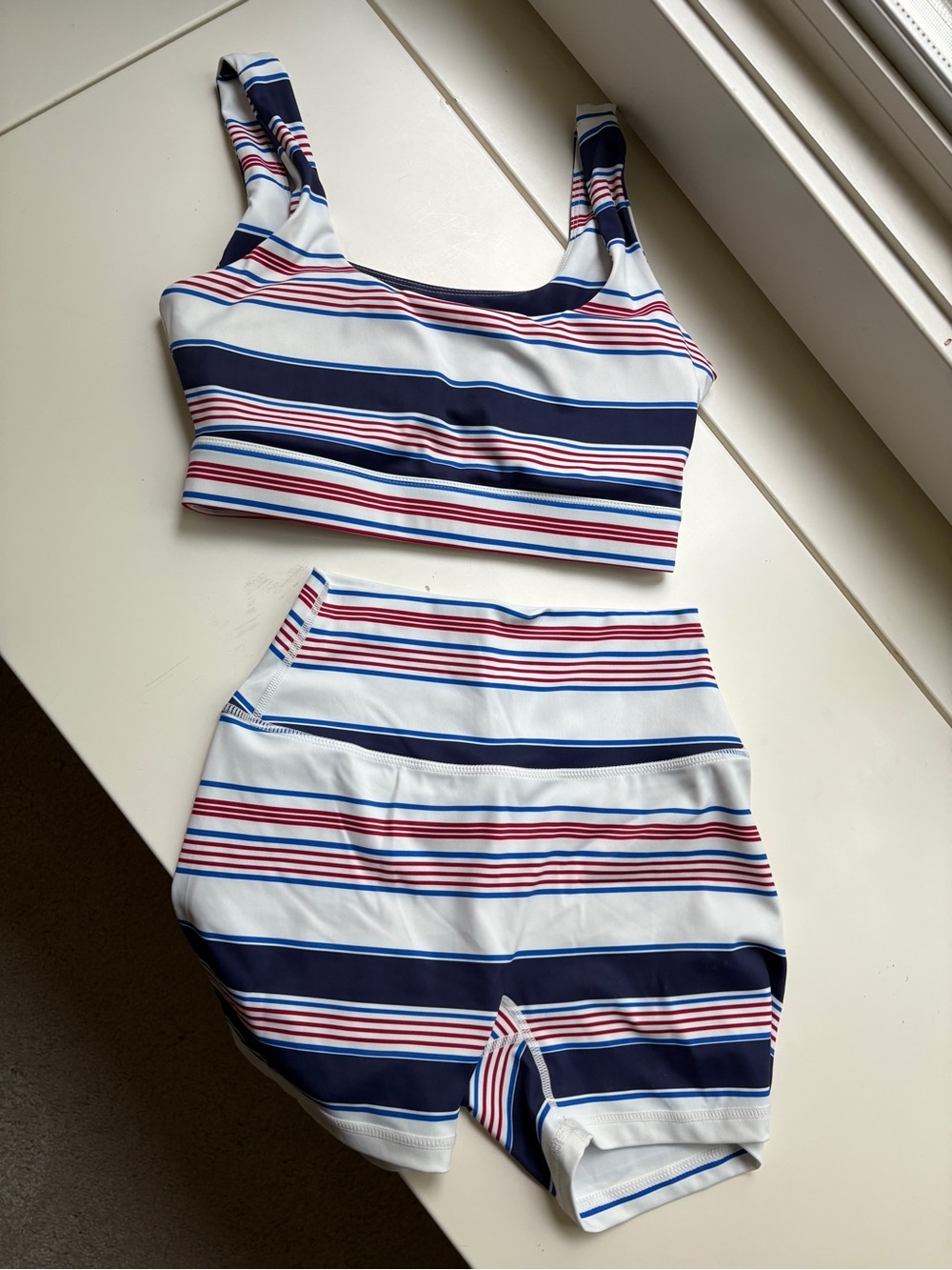 Shop fancy brand athletic set striped  Navy, Red & White. WORN ONCE !!